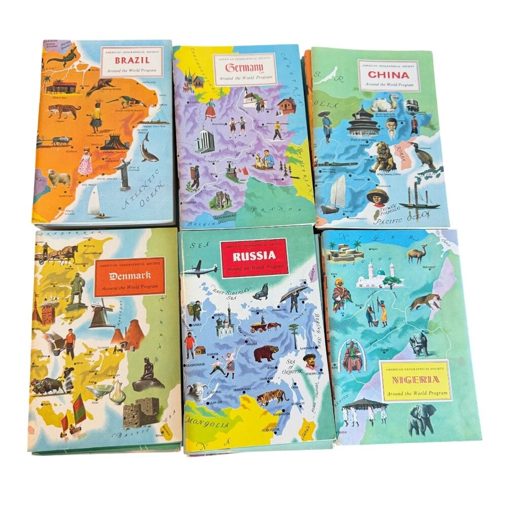 American Geographical Society Around the World Program 64 Books Country Set 1960